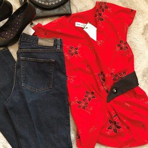 Vintage 80s Impromptu faux wrap blouse